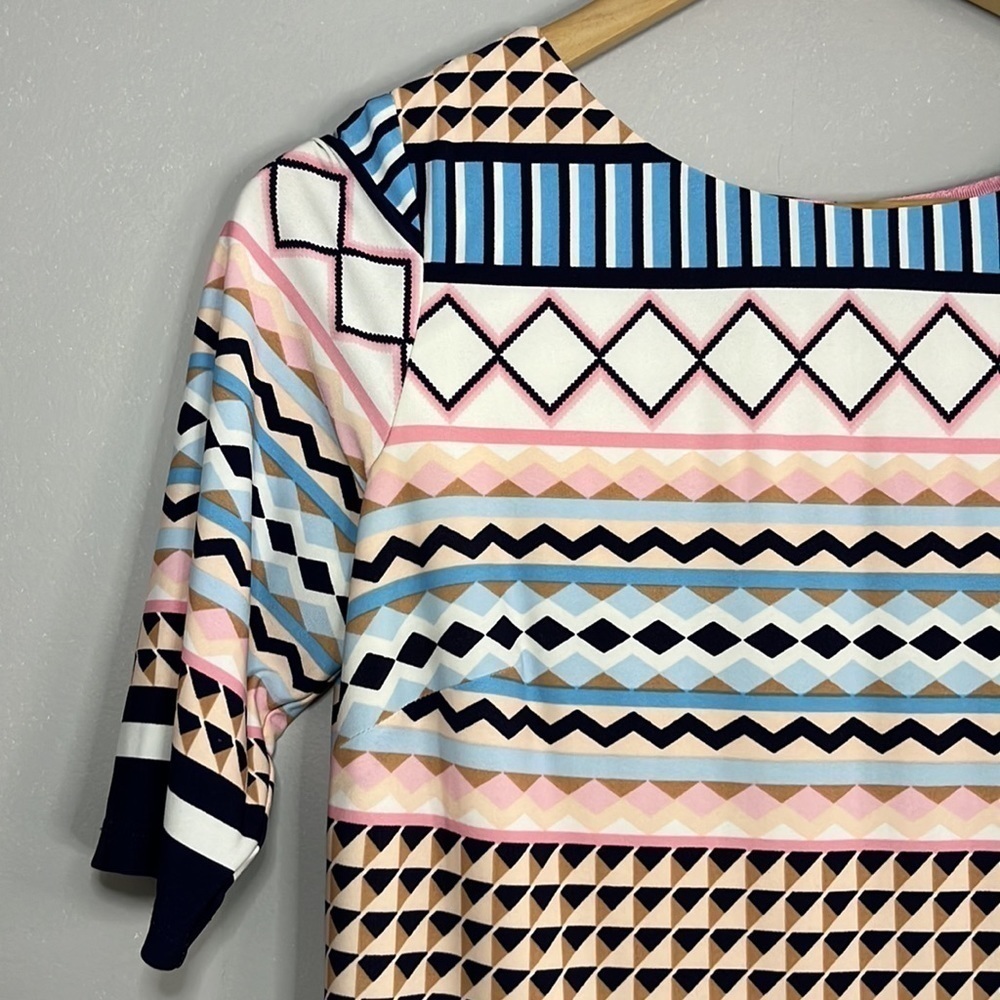 Eliza J Geometric Print Dress Pastel Size 6 - Picture 3 of 16